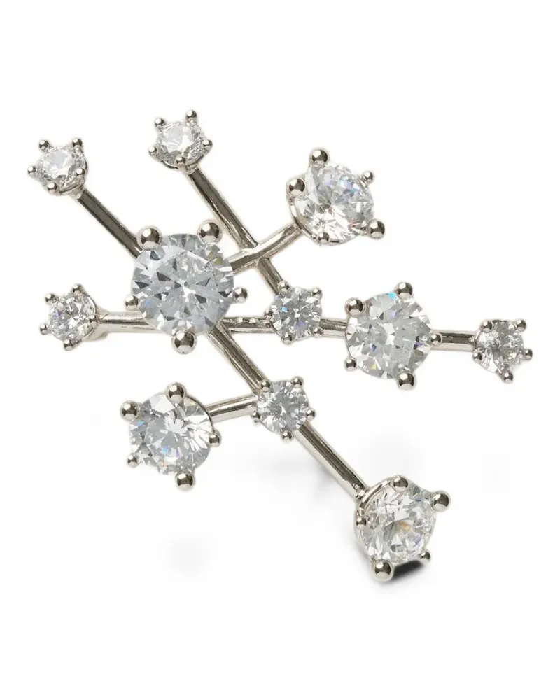 PANCONESI Diamanti Nova pin-fastening brooch - Silber Silber