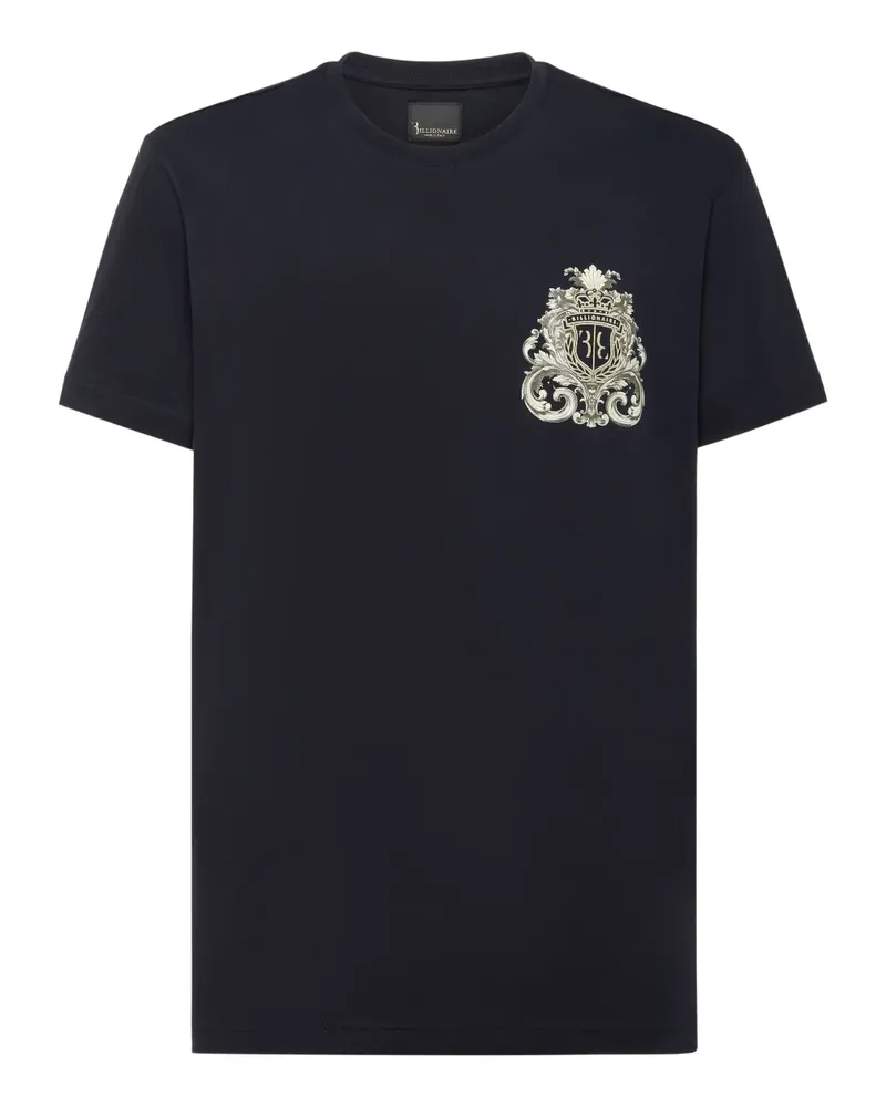 Billionaire T-Shirt mit Wappen-Print - Blau Blau