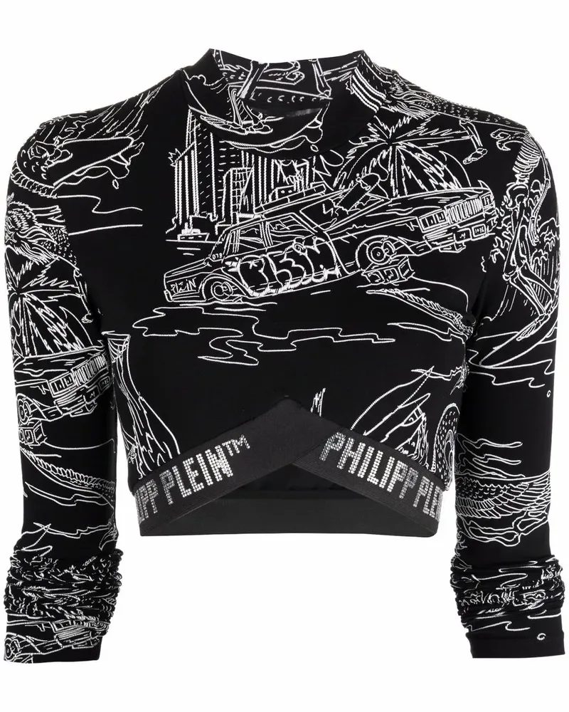 Philipp Plein Sportjacke mit Logo - Schwarz Schwarz