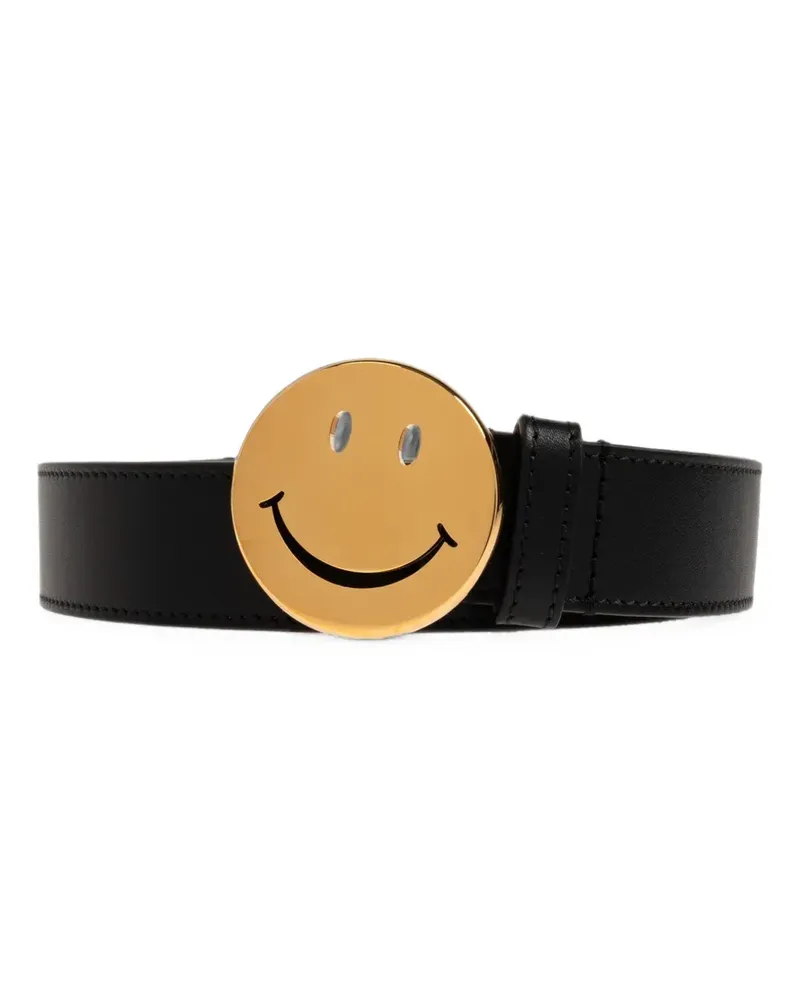 Moschino x Smiley leather belt - Schwarz Schwarz