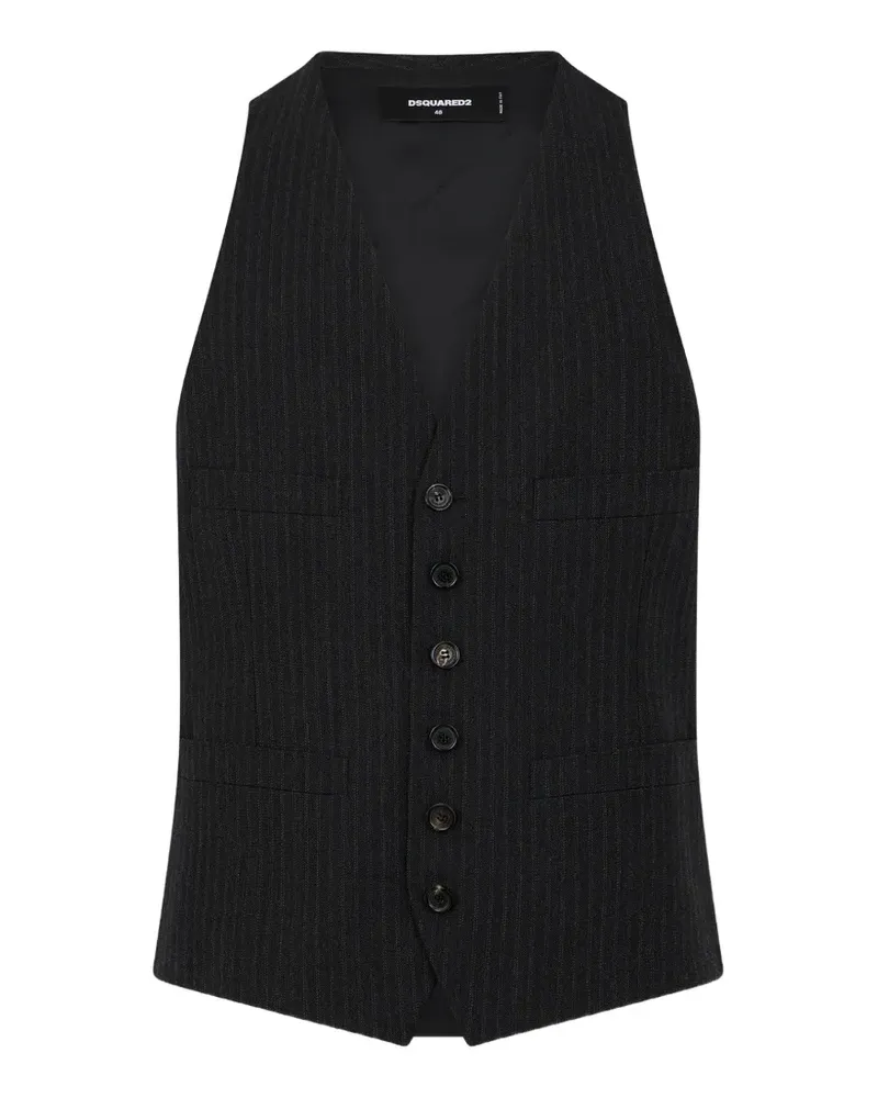 Dsquared2 Pullunder mit Nadelstreifen - Schwarz Schwarz