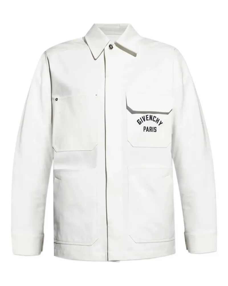 Givenchy Hemdjacke mit Logo-Stickerei - Weiß Weiß