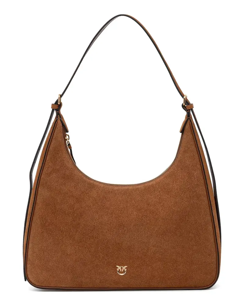 Pinko Schultertasche mit Logo-Applikation - Braun Braun