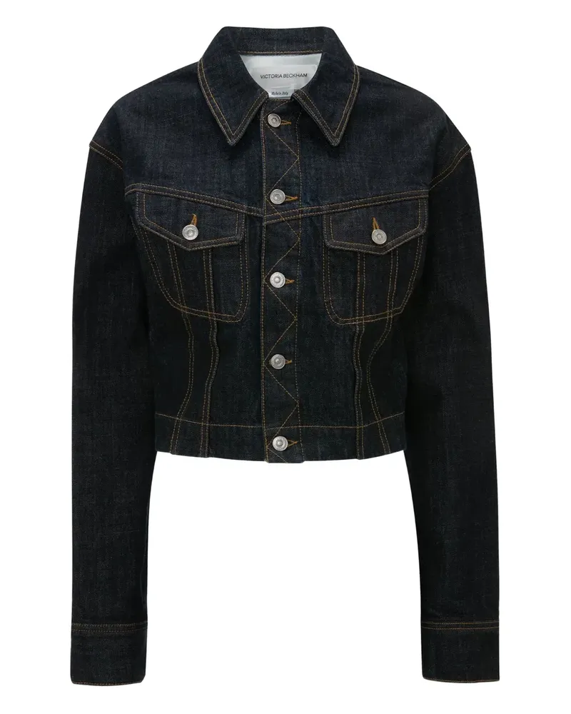 Victoria Beckham Jeansjacke mit Knopfverschluss - Blau Blau