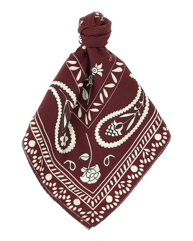 Alberto Biani patterned silk scarf - Rot Rot