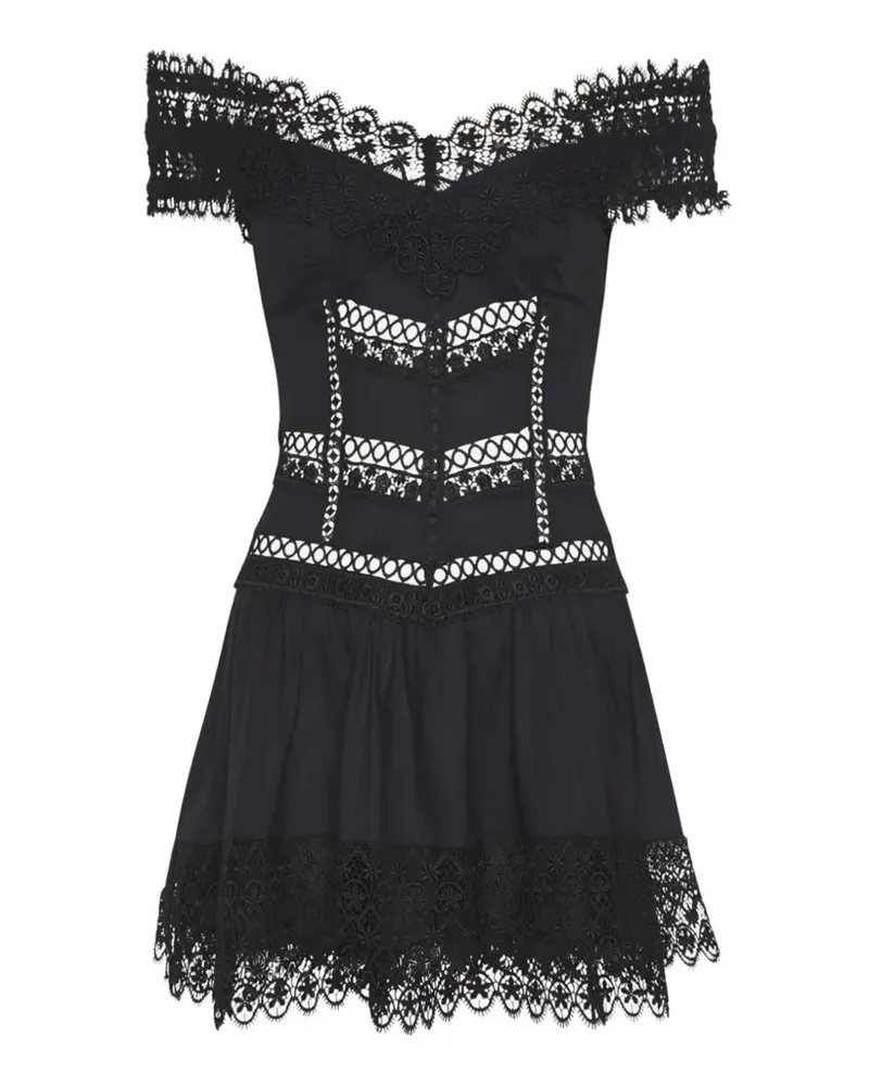 Charo Ruiz Eliane lace-trim mini dress - Schwarz Schwarz