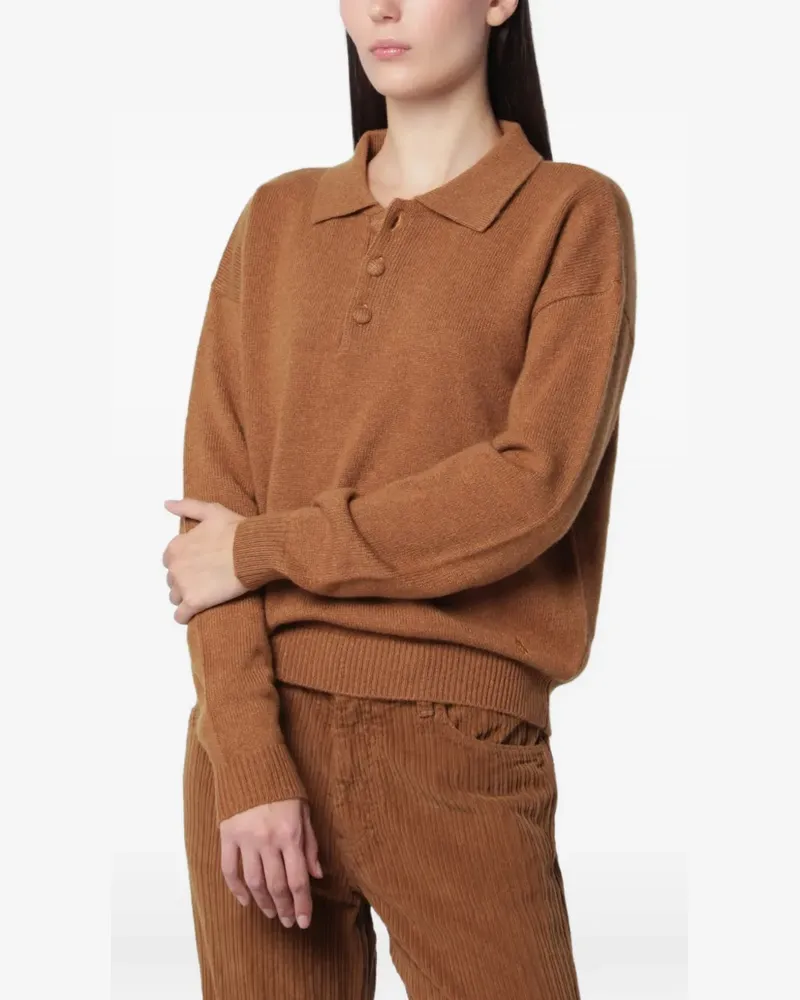 Alexandra Golovanoff Leon cashmere polo sweater - Braun Braun