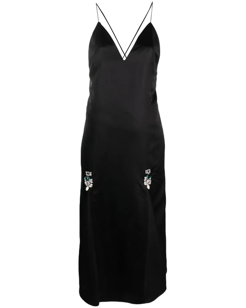 Wales Bonner Kleid aus Satin Schwarz