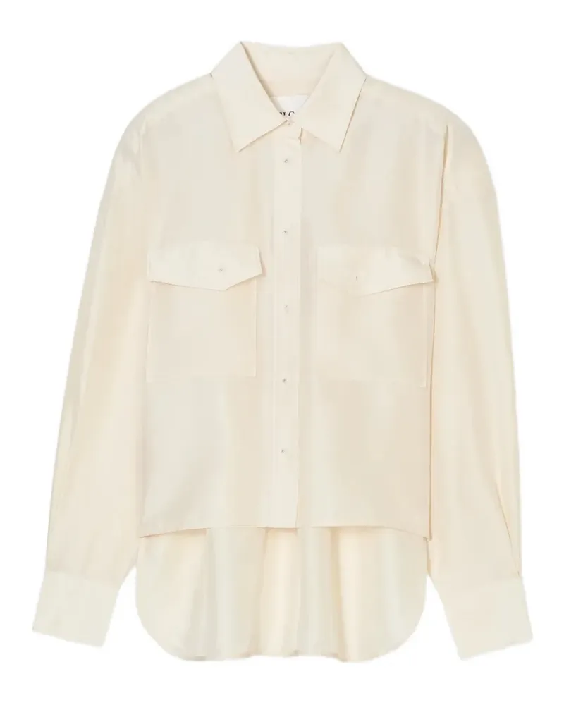 Closed high-low silk shirt - Nude Nude
