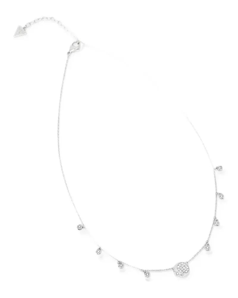 Guess Aurora crystal-embellished charm necklace - Silber Silber