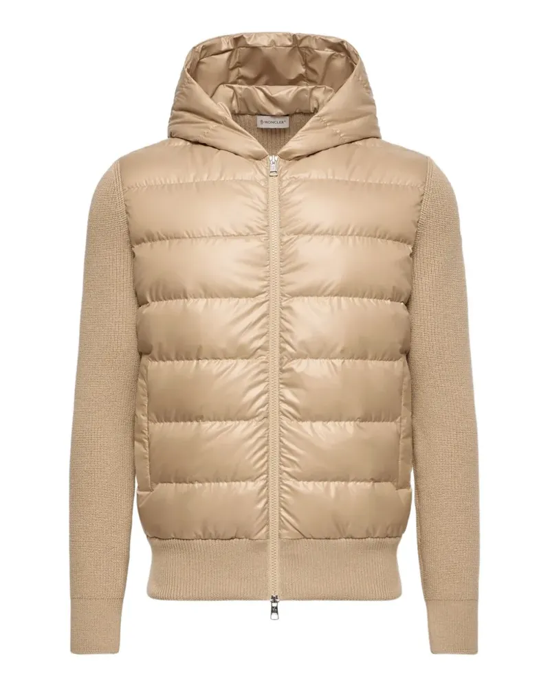 Moncler quilted-panel puffer jacket - Nude Nude