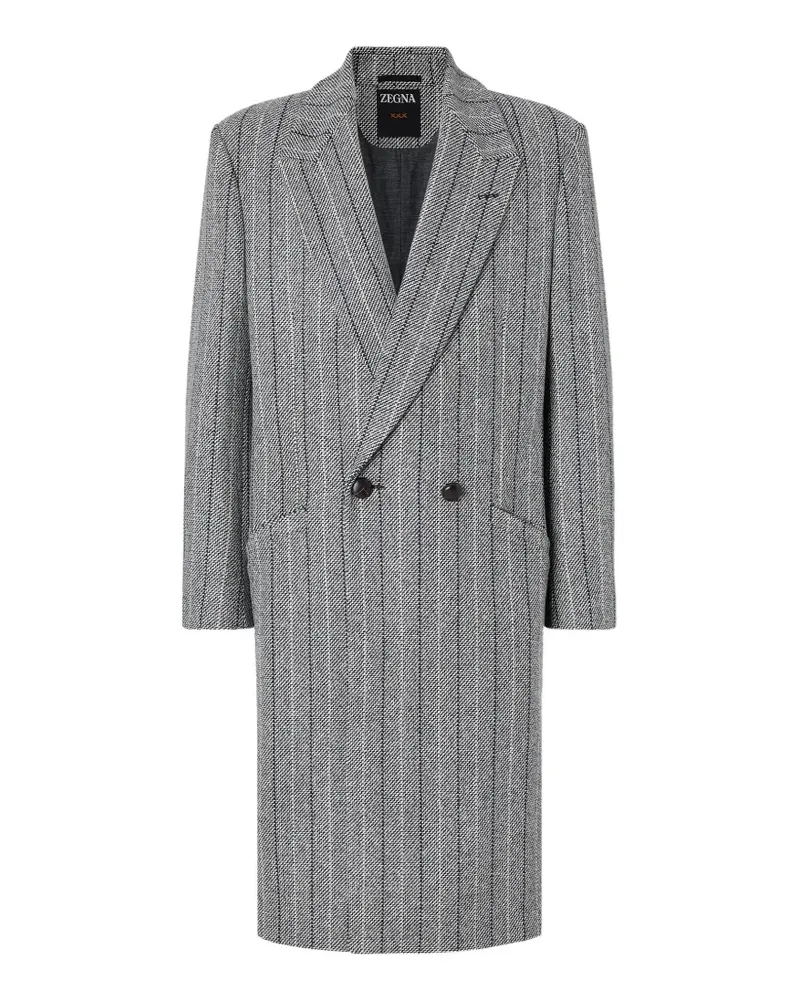 Ermenegildo Zegna Grauer Trofeo Selection Wollmantel Grau