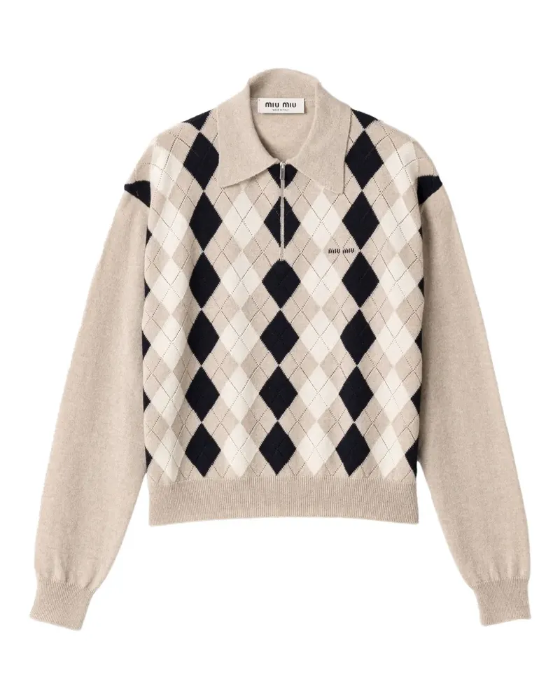 Miu Miu Cashmere polo sweater - Nude Nude