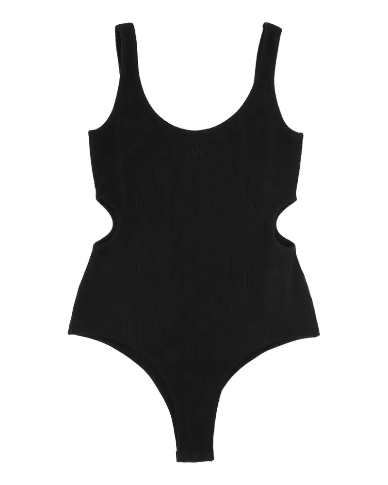OFF-WHITE cut-out ribbed bodysuit - Schwarz Schwarz