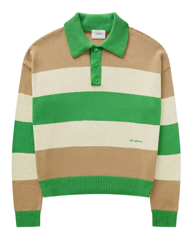 Axel Arigato Gestreiftes Marine Poloshirt - Grün Grün