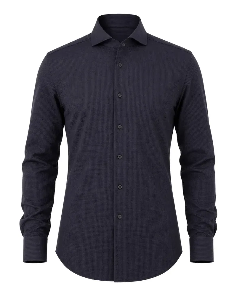 XACUS Hemd mit Mikro-Muster - Blau Blau