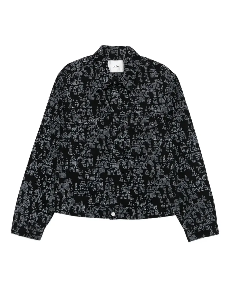 Arte Antwerp Jeansjacke mit grafischem Print - Schwarz Schwarz