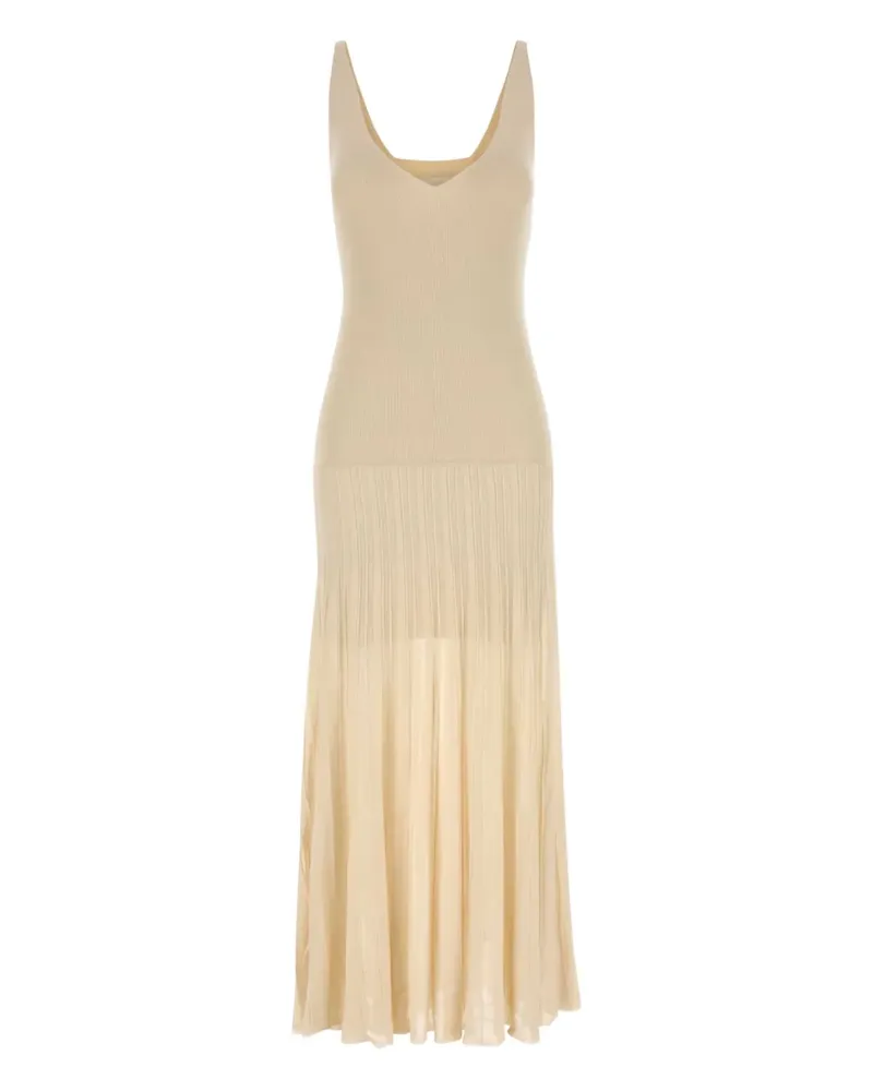 Isabel Marant Geripptes Kleid mit V-Ausschnitt - Nude Nude