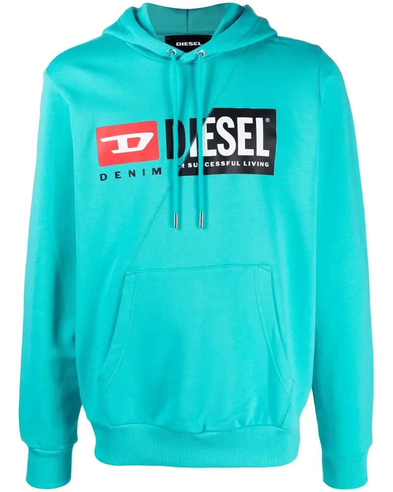 Diesel Hoodie mit Logo-Print - Blau Blau