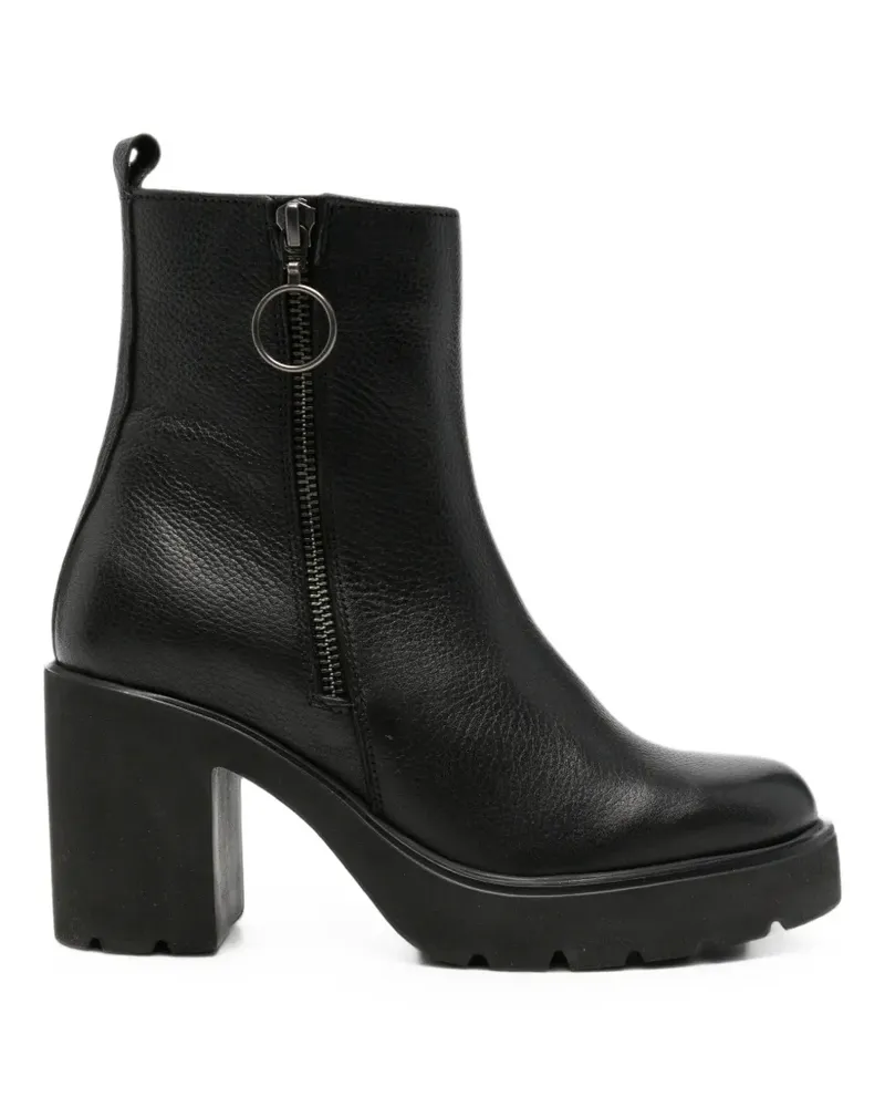 Unisa grained leather ankle boots - Schwarz Schwarz