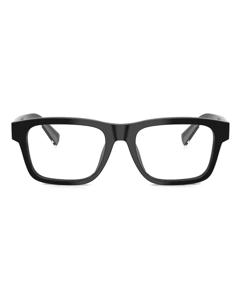 Dolce & Gabbana chevron-engraved rectangular-frame glasses - Schwarz Schwarz