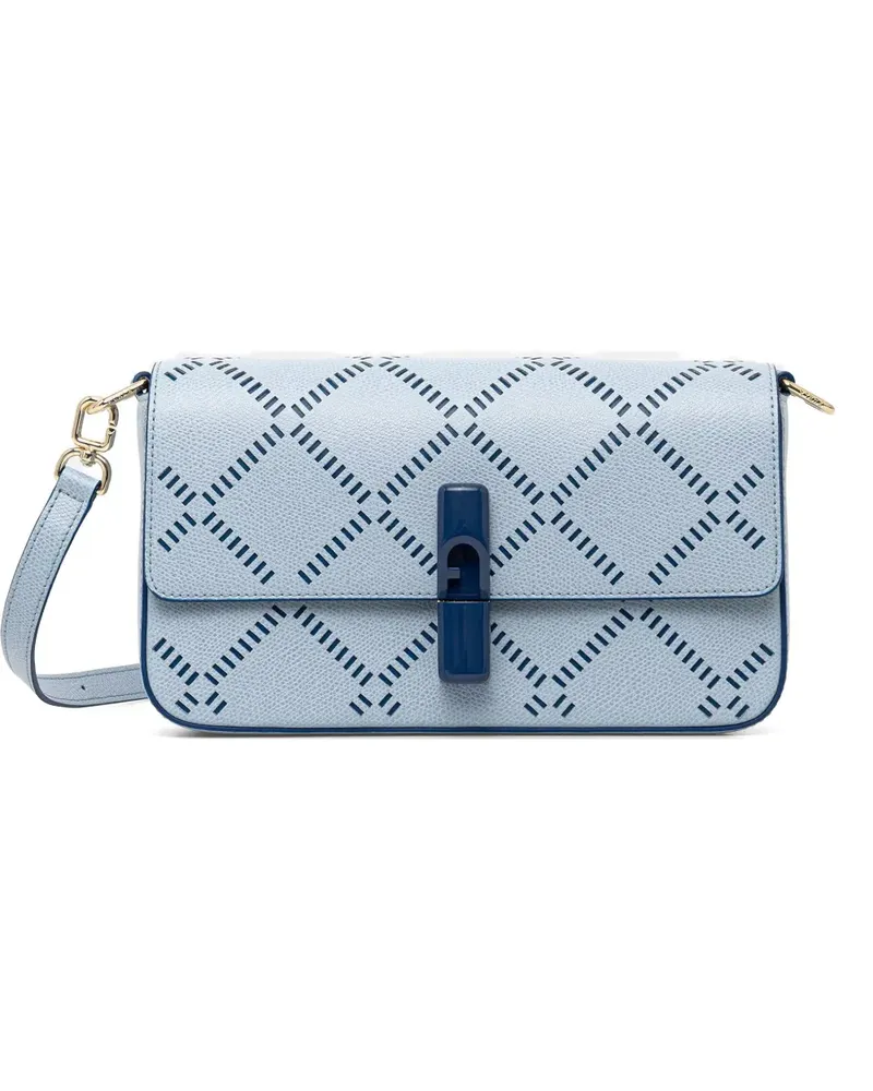 Furla patterned leather cross body bag - Blau Blau