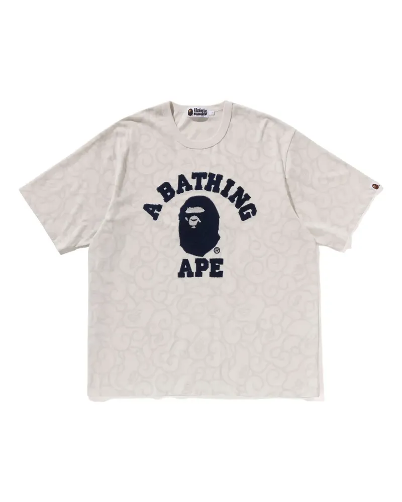 BAPE T-Shirt mit Logo-Stickerei - Nude Nude