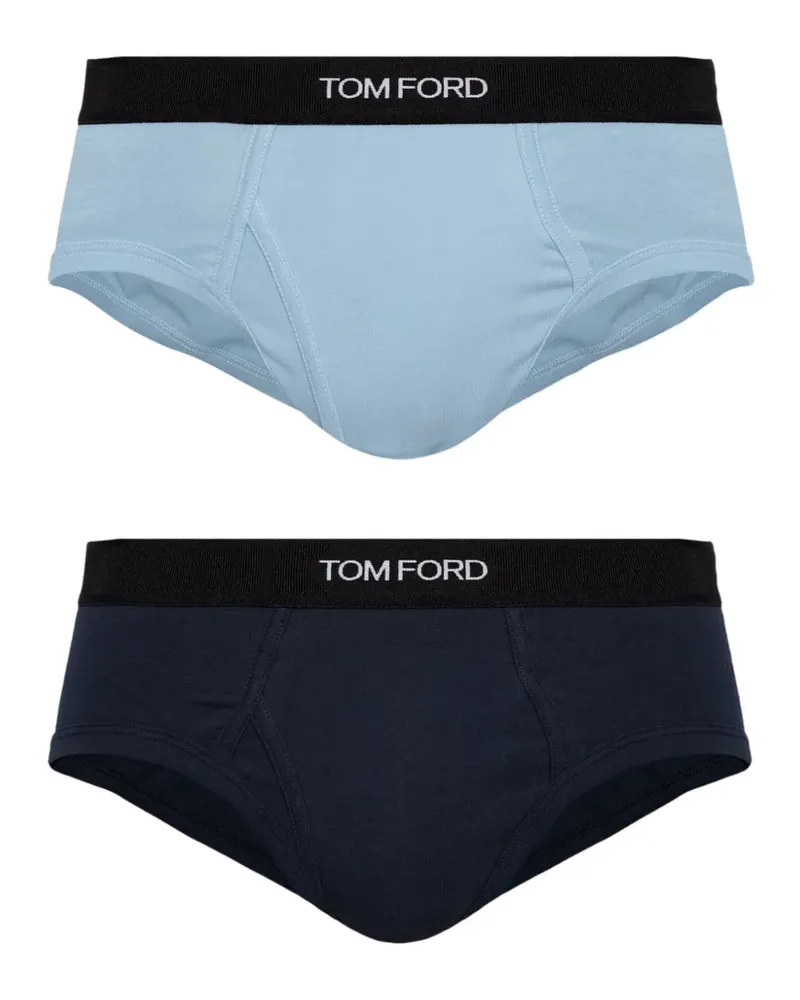 Tom Ford Slips mit Logo-Bund (2er-Set) - Blau Blau