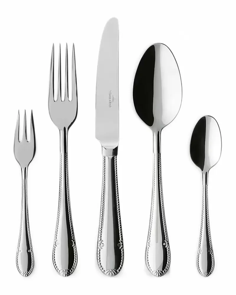 Villeroy & Boch Mademoiselle Besteck-Set mit Blumenprägung (30er-Set) - Silber Silber