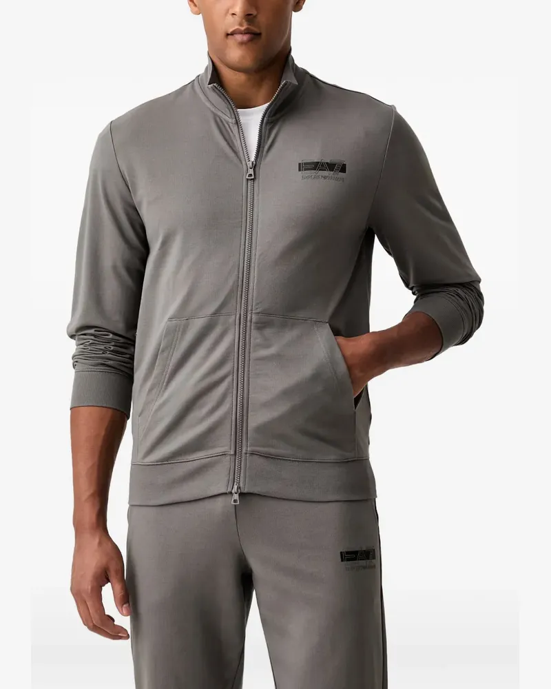 EA7 Pullover mit Logo-Print - Grau Grau