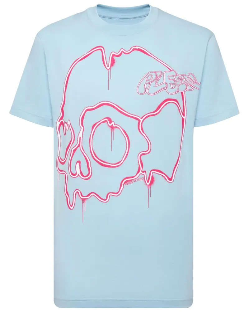 Philipp Plein Dripping Skull T-Shirt - Blau Blau