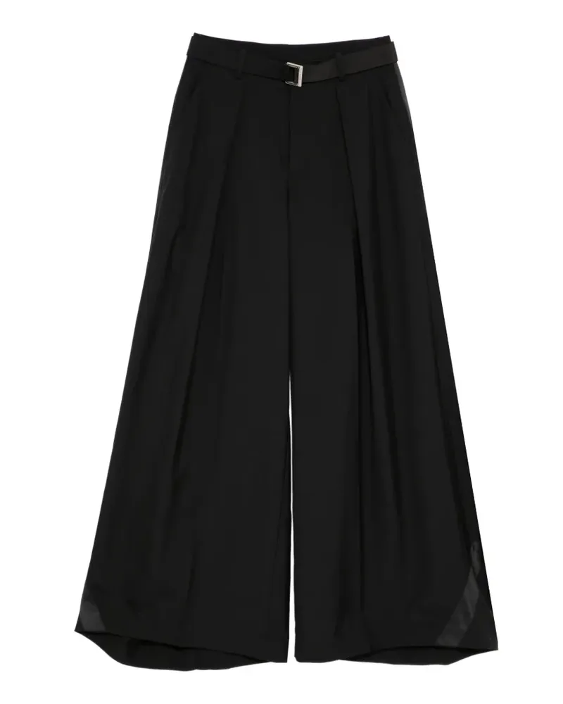 Sacai belt pleated trousers - Schwarz Schwarz