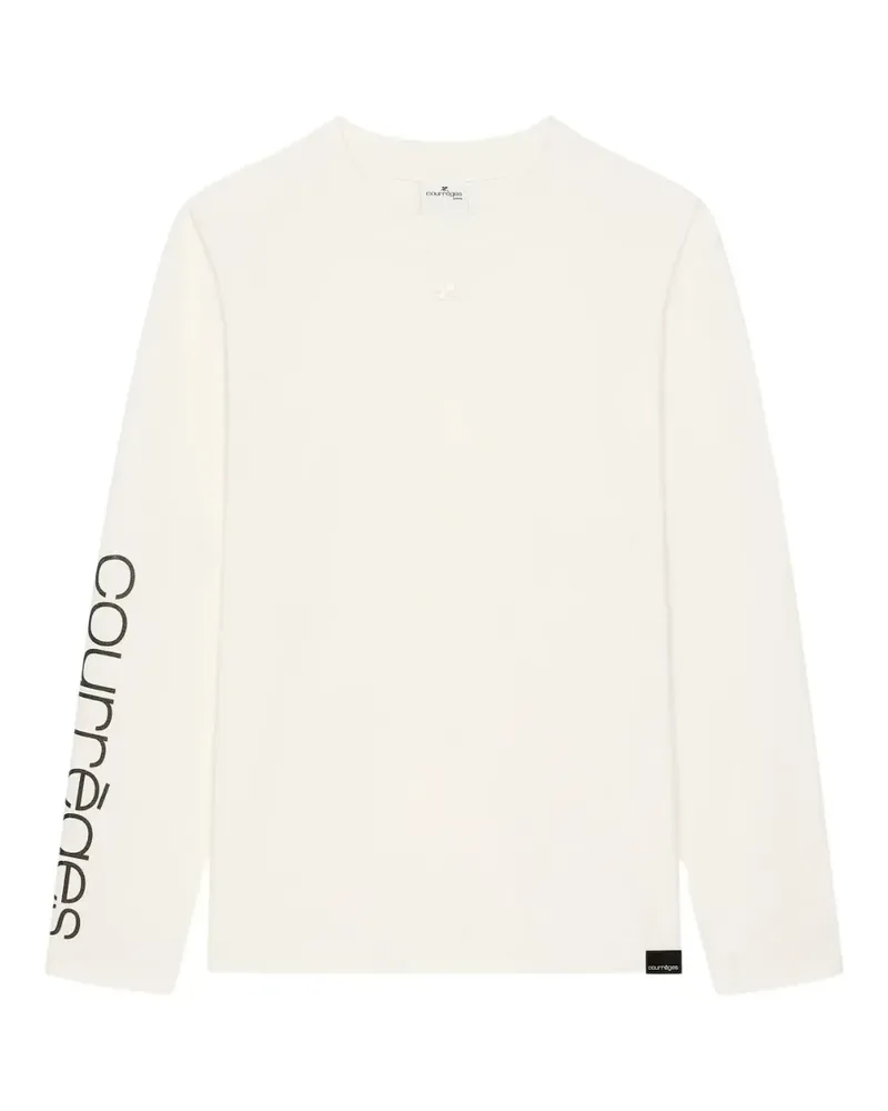 Courrèges Langarmshirt mit Logo-Print - Nude Nude