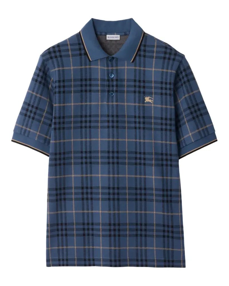 Burberry Kariertes Poloshirt - Blau Blau
