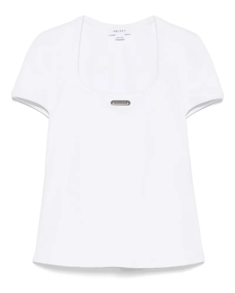 Alexander McQueen T-Shirt mit Logo-Schild - Weiß Weiß