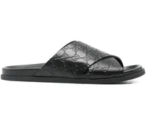 Flache GG Sandalen - Schwarz