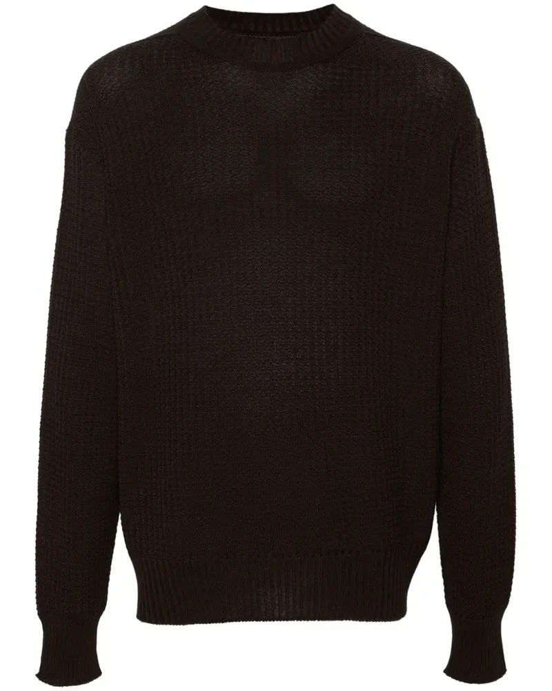 Issey Miyake Pullover mit rundem Ausschnitt - Braun Braun