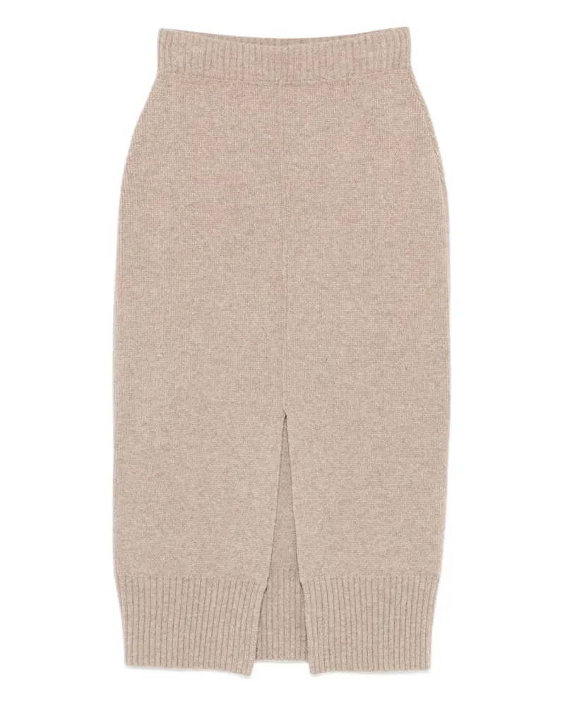 TELA Midirock aus Wolle - Nude Nude
