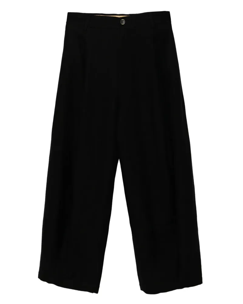 Uma Wang Hose mit Falten - Schwarz Schwarz