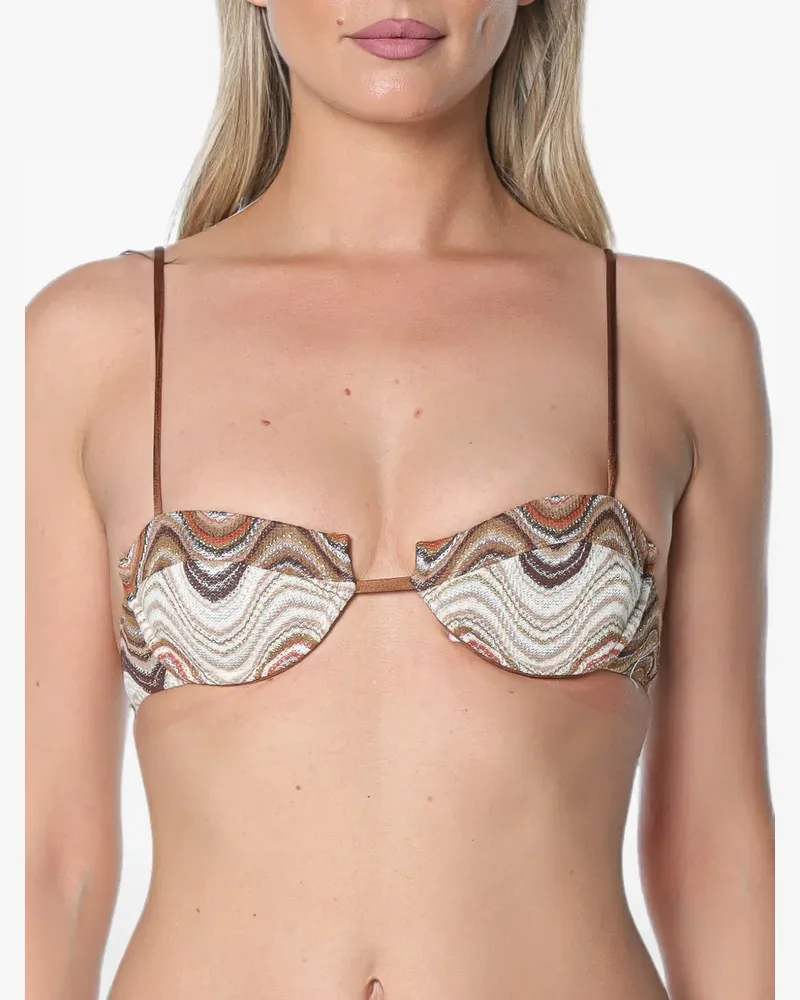 MC2 Saint Barth Salina wave-pattern bikini top - Weiß Weiß