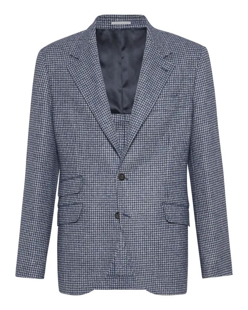 Brunello Cucinelli Sakko mit Hahnentrittmuster - Blau Blau