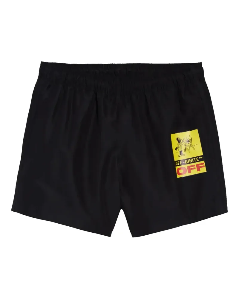 OFF-WHITE painter logo swim shorts - Schwarz Schwarz