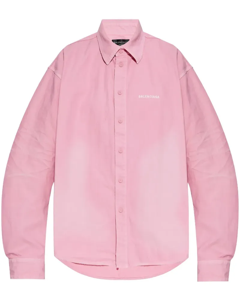Balenciaga Hemd mit Logo-Stickerei - Rosa Rosa