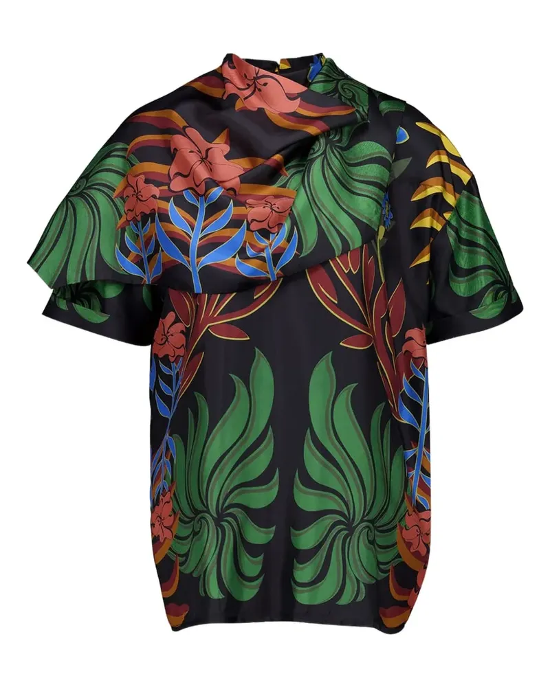 PAULA Bluse mit Blumen-Print - Schwarz Schwarz