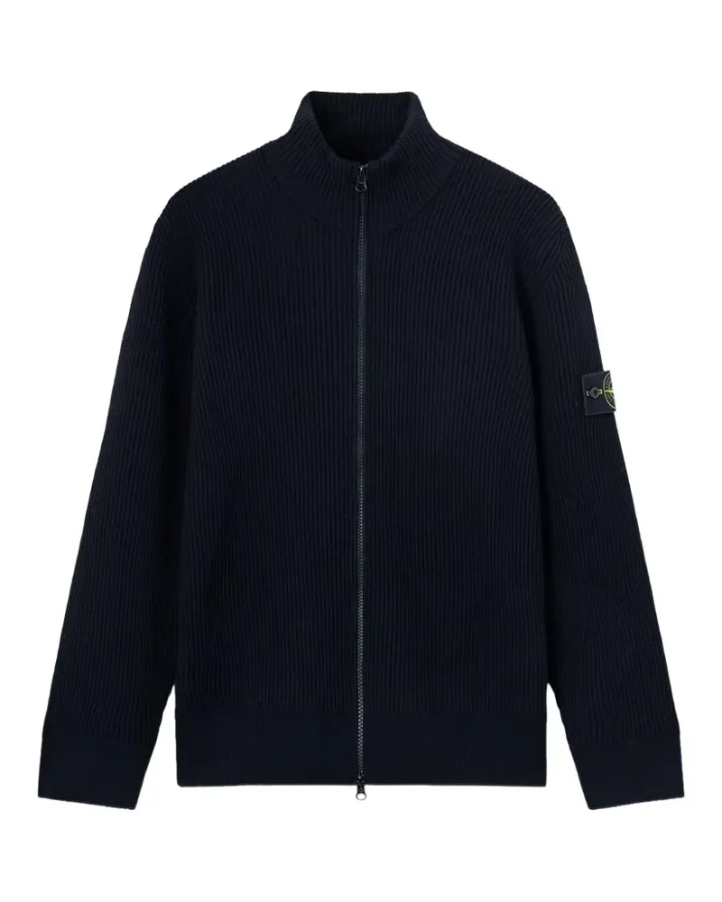 Stone Island Gerippter Cardigan mit Reißverschluss - Blau Blau