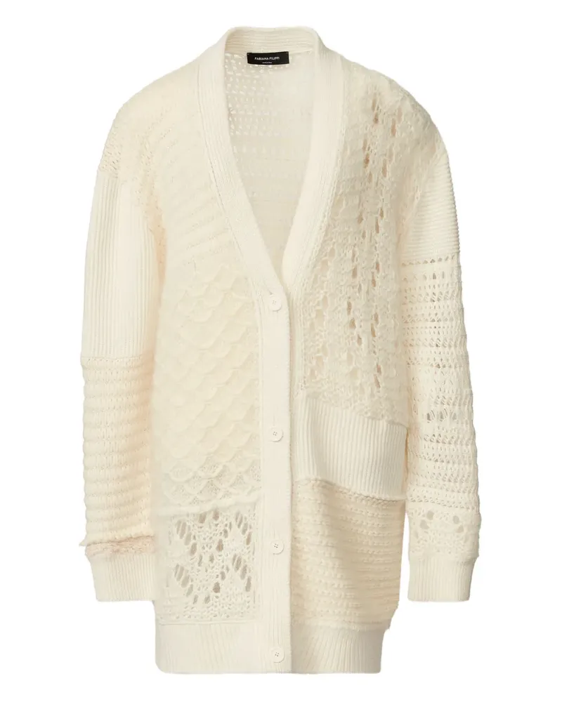 Fabiana Filippi Gerippter Cardigan im Patchwork-Look - Nude Nude
