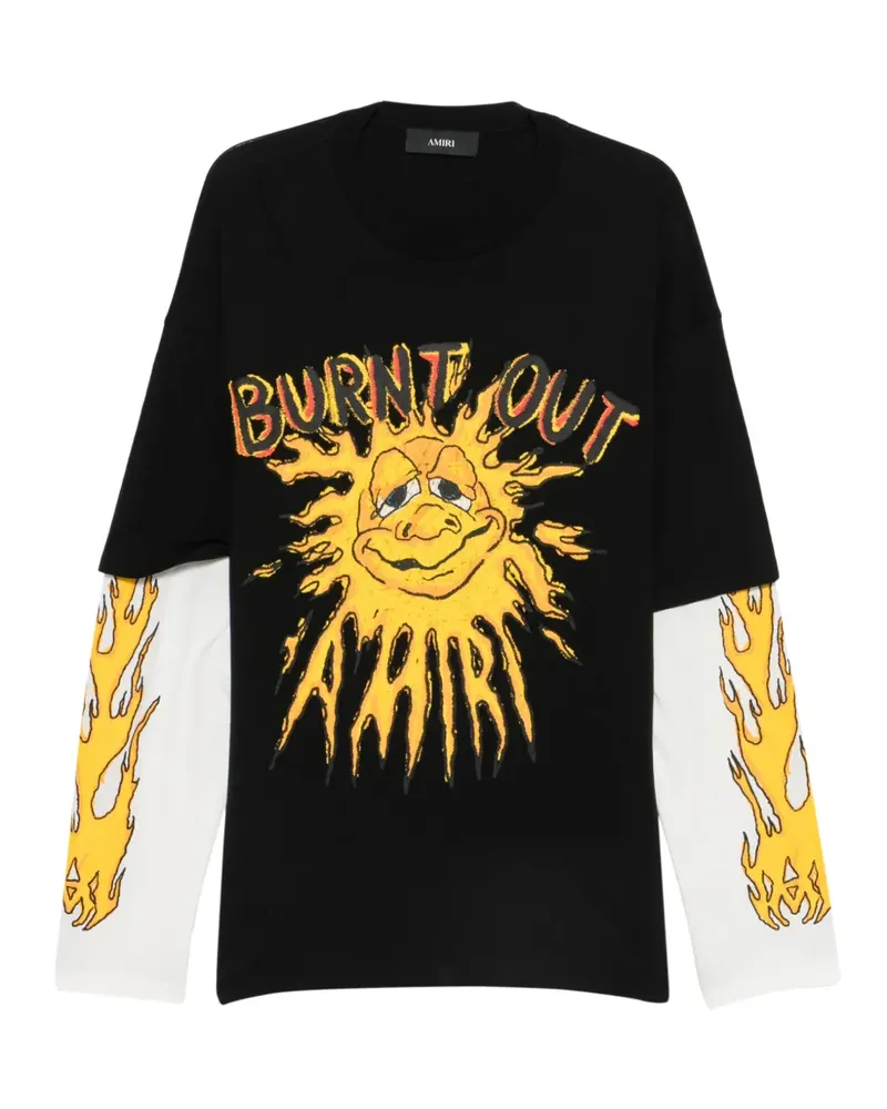 Amiri Burnt Out LJ T-shirt - Schwarz Schwarz