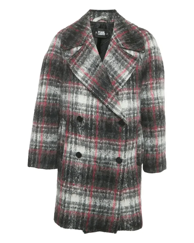 Karl Lagerfeld checked coat - Grau Grau
