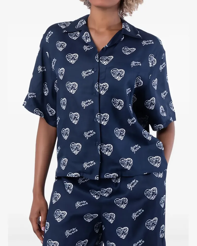 Kenzo heart-print shirt - Blau Blau