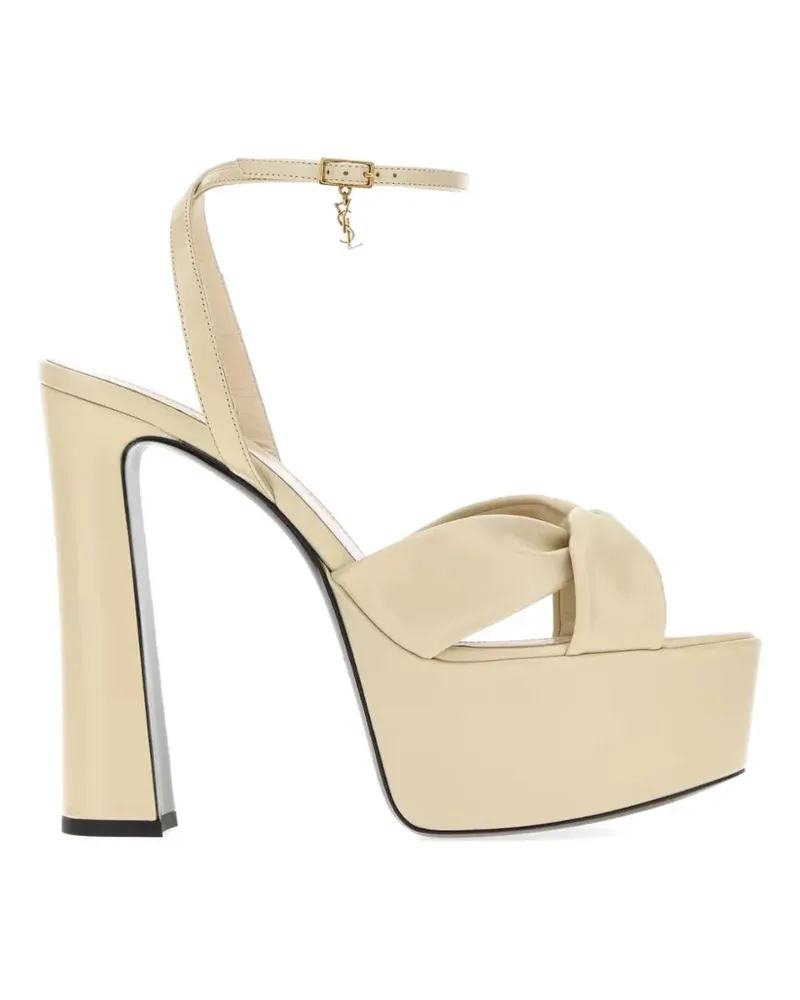 Saint Laurent Franciane knotted sandals - Nude Nude